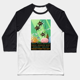 Vintage Travel Poster Australia Great Barrier Reef Baseball T-Shirt